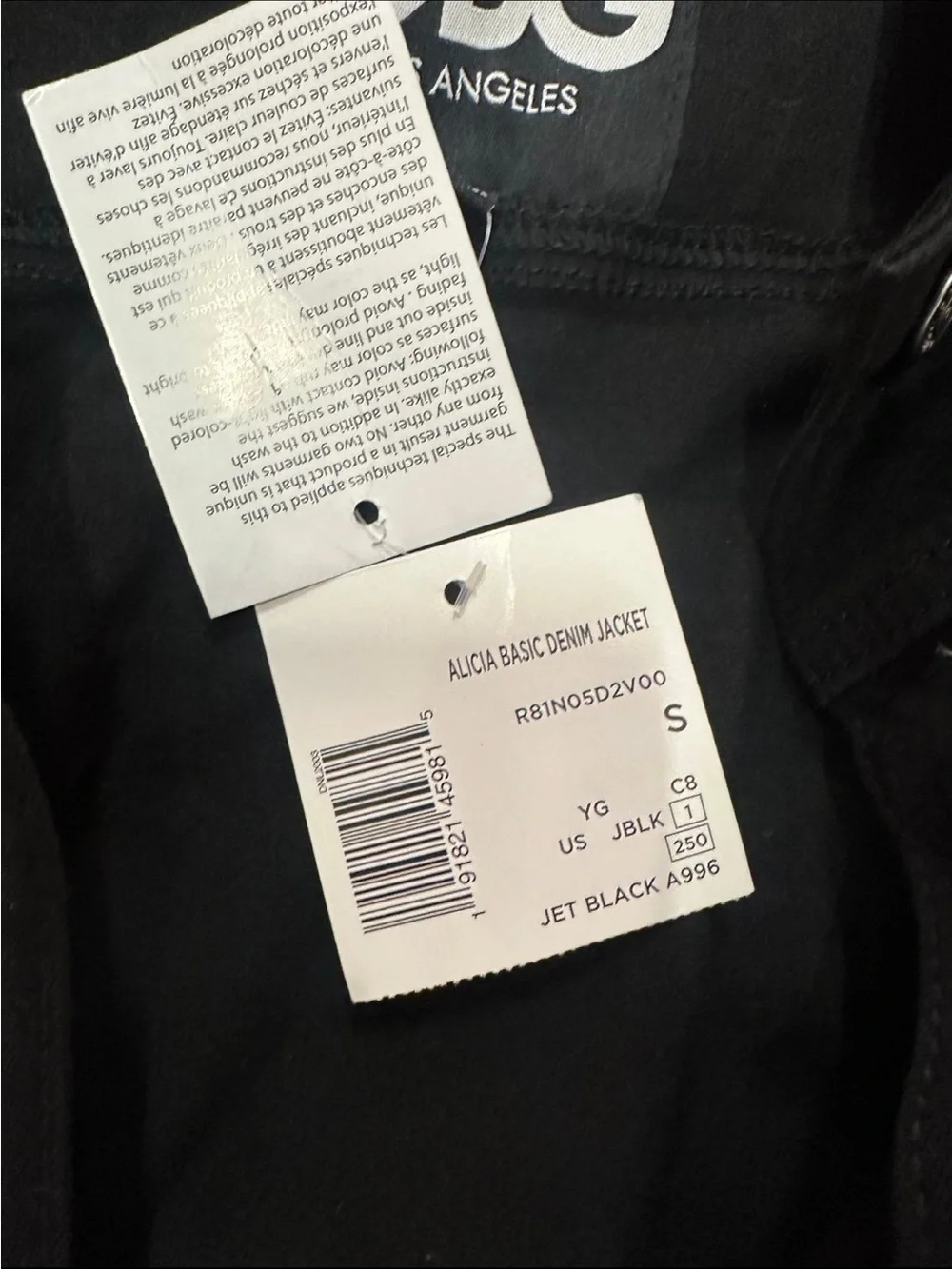 GBG Los Angeles Black Women's Denim Jacket with Button Front